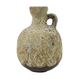 1-handle shaded brown ceramic vase