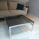 Coffee table chrome and smoked glass