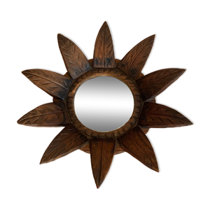 miroir soleil bois sculpté
