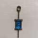 Wall-mounted candle holder in cast iron and hard pressed blue glass.