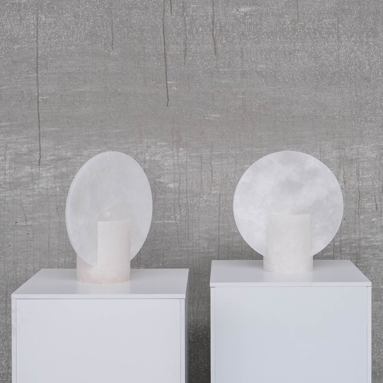 Pair of alabaster spanish table lamps