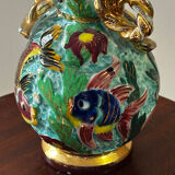 Cerdazur Monaco vase in ceramic with fish decoration