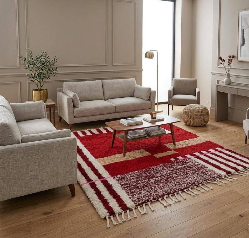 Pure wool rug, handwoven in traditional craftsmanship, size 150/250 cm.
