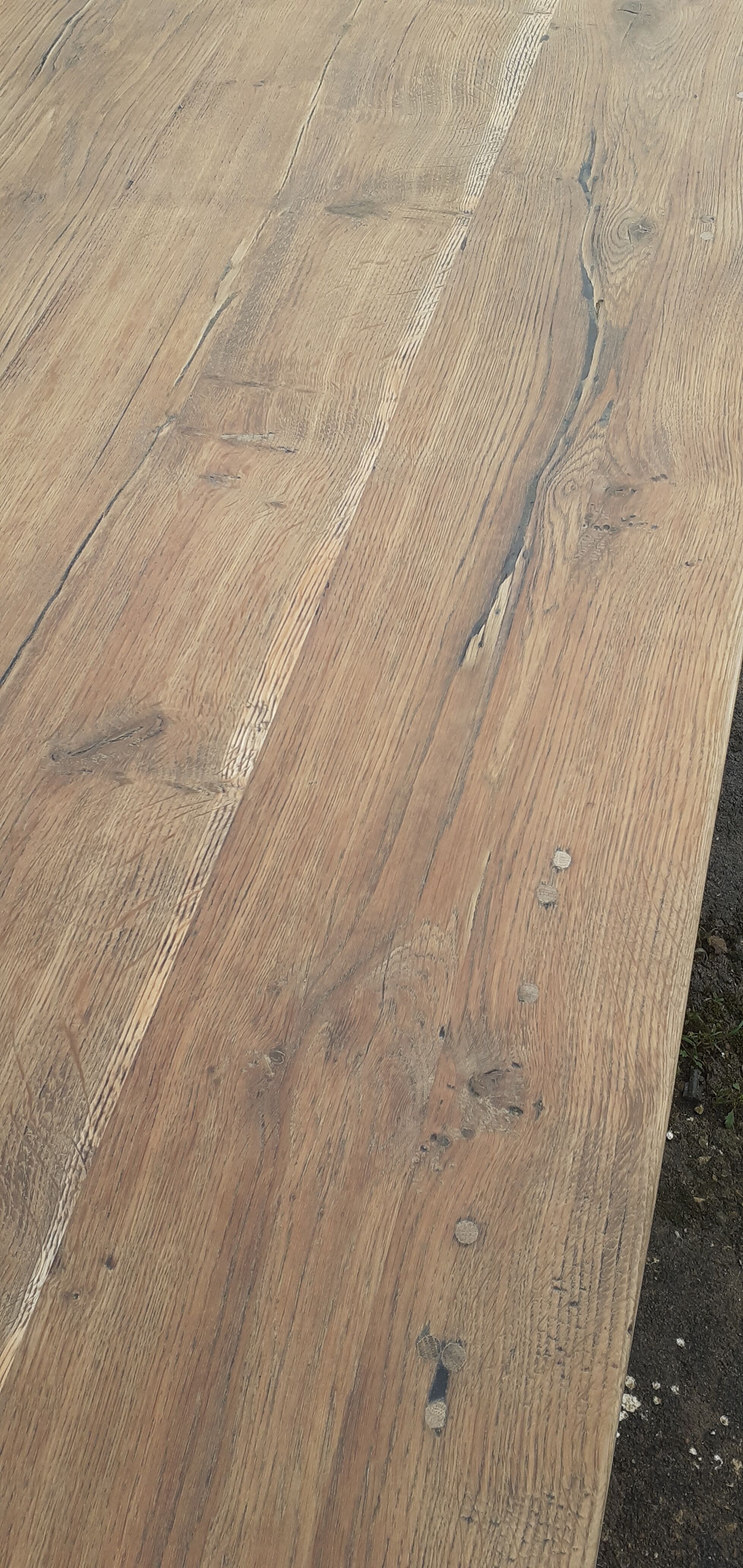 Farm table 2 drawers solid oak raw wood