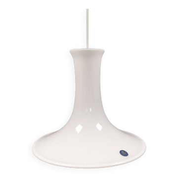 Mandarin hanging lamp made in opal white hand-crafted and mouth-blown glass