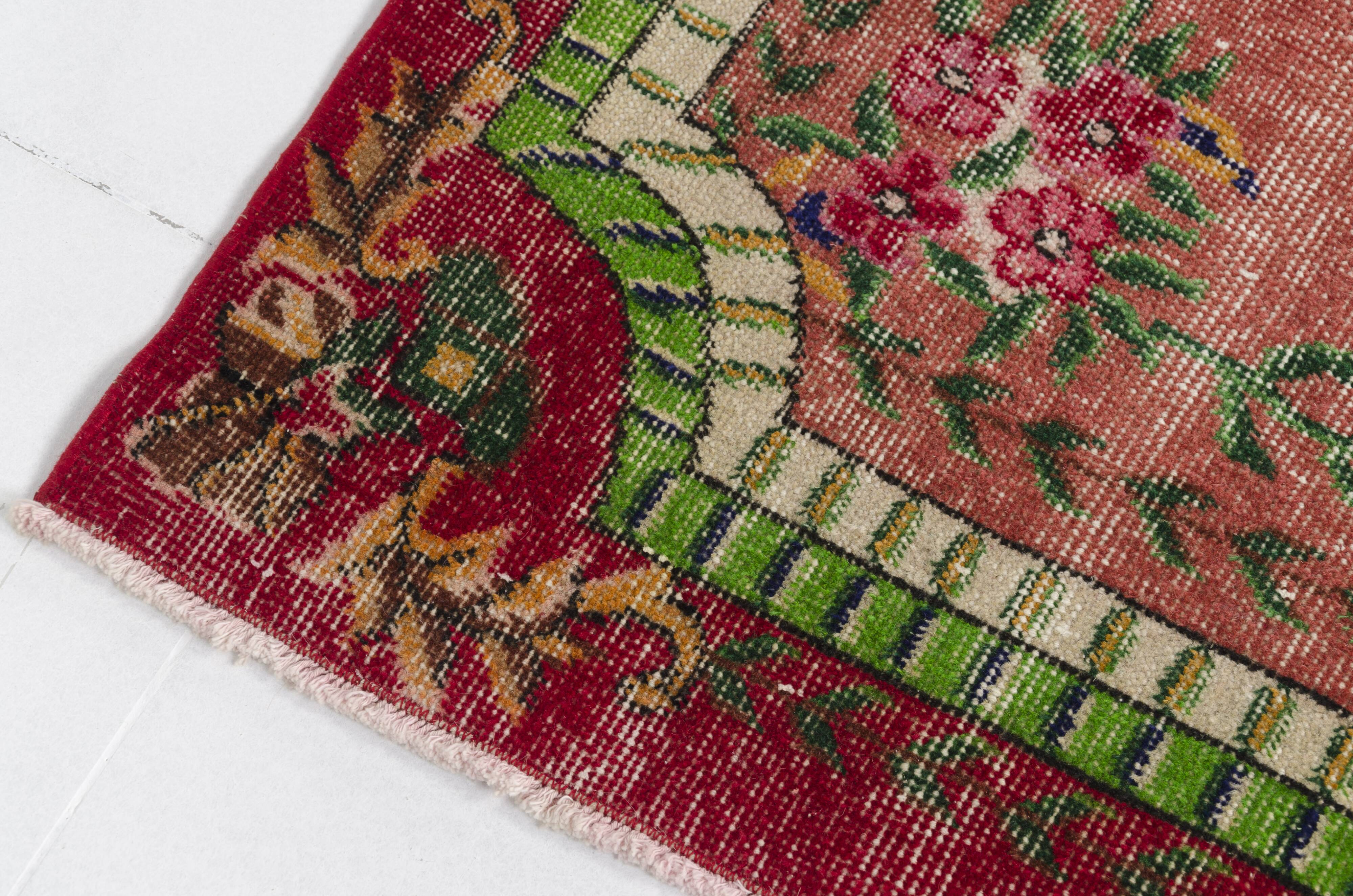 Flower Design Oushak Turkish Floral Rug SKU 2645