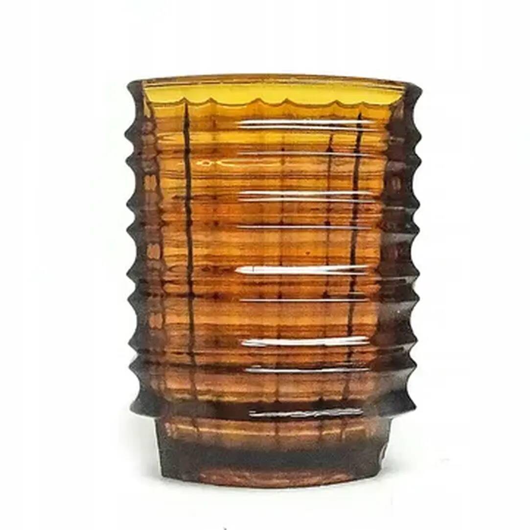 Optical vase, transparent glass, design by J. Drost, Ząbkowice, Poland, 1970s