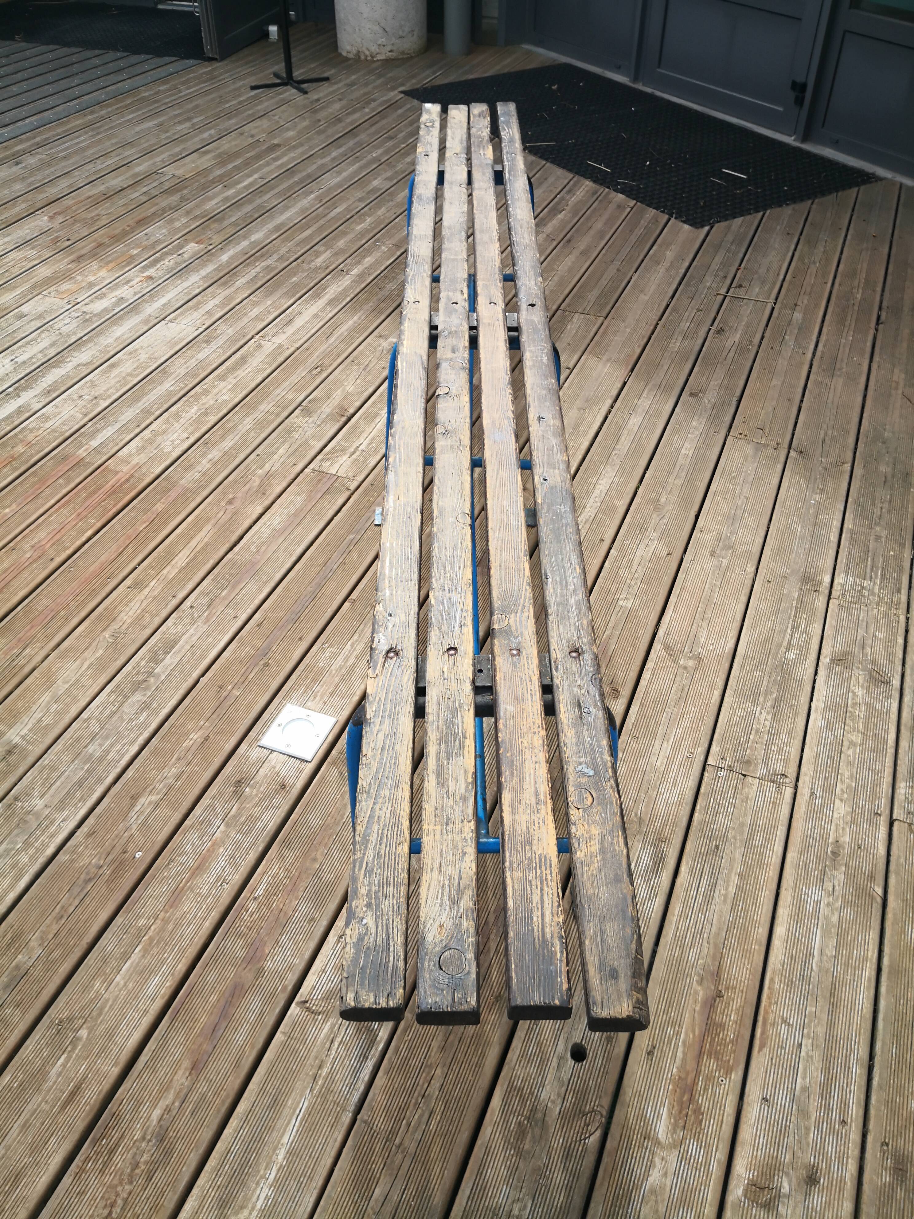 Vintage school locker room bench