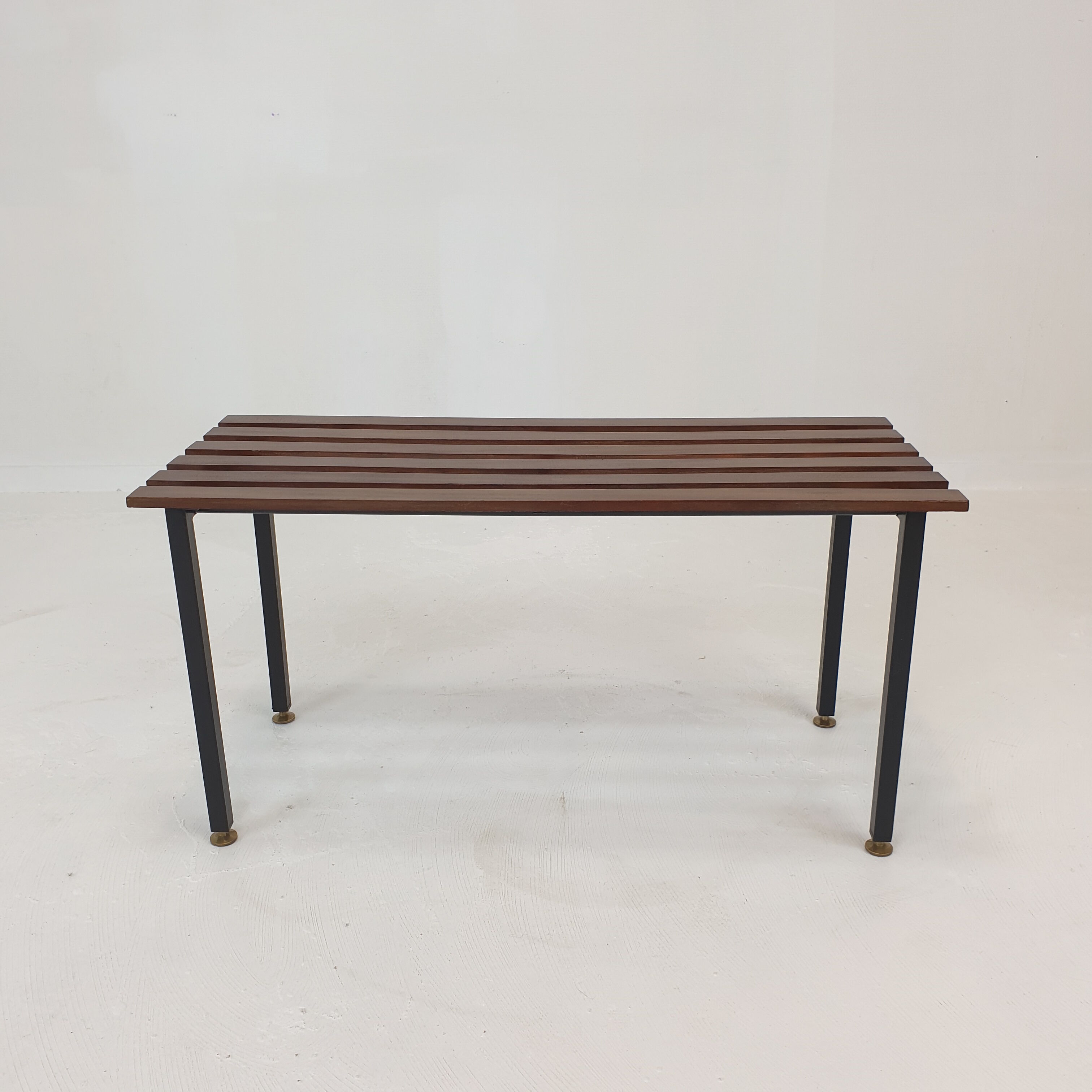 Bench in Teak with Brass Feet, Italy, 1950s