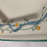 12 octagonal dessert plates in blue and yellow green English porcelain Johnson Brothers