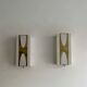 Pair of Loewy wall lights for Hilton, brass and Perspex, France 1965