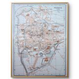 Printed in 1909, map of Padua (Padova), Veneto, Italy.