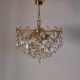 Vintage italian circular chandelier crystal drops