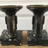 Pair of empty pocket or candle holder 40s art deco