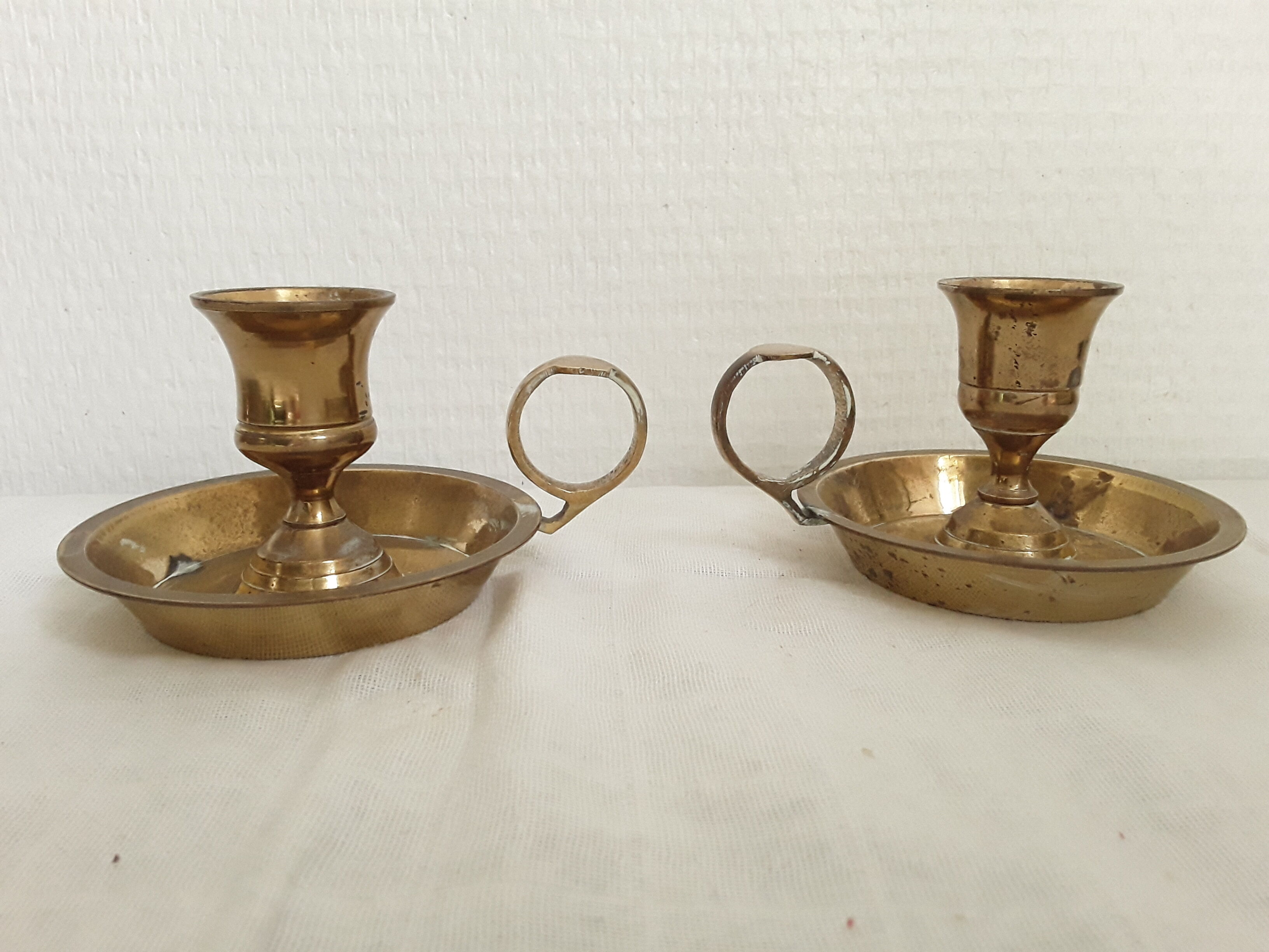 Vintage brass candle holders