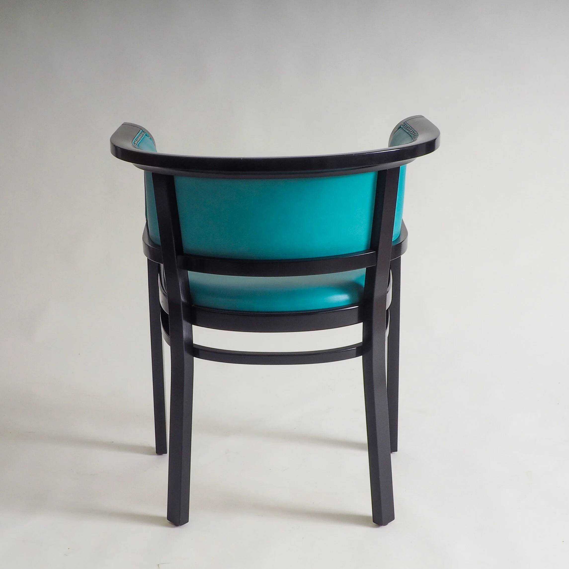 Black armchair with turquoise leather by Marcel Kammerer for Thonet