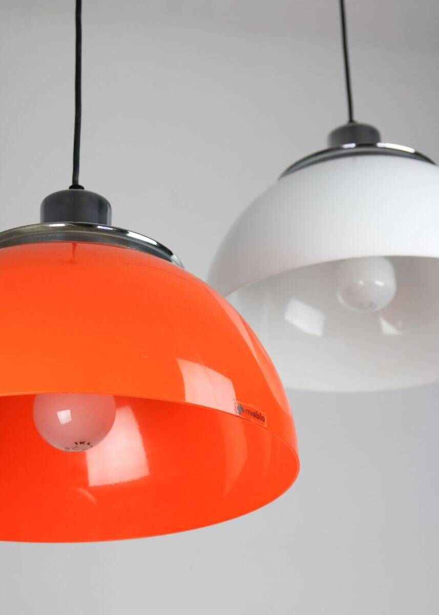 Vintage 2240 Faro pendant lamp by Luigi Massoni for Guzzini & Meblo, 1960s, set of 2