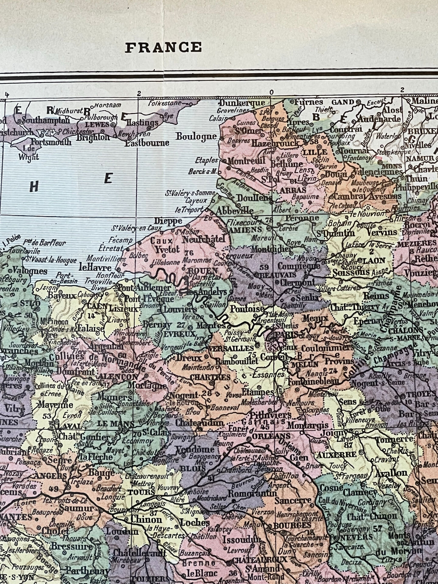Carte de France - 1922 - 40x29cm
