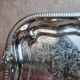 Silver-plated English tray with floral decoration – England