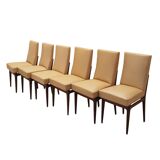 Set of six mahogany chairs, Italian design, 1960s, production: Italy