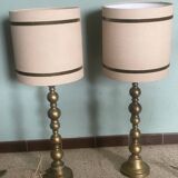Pair of lamps with old brass base