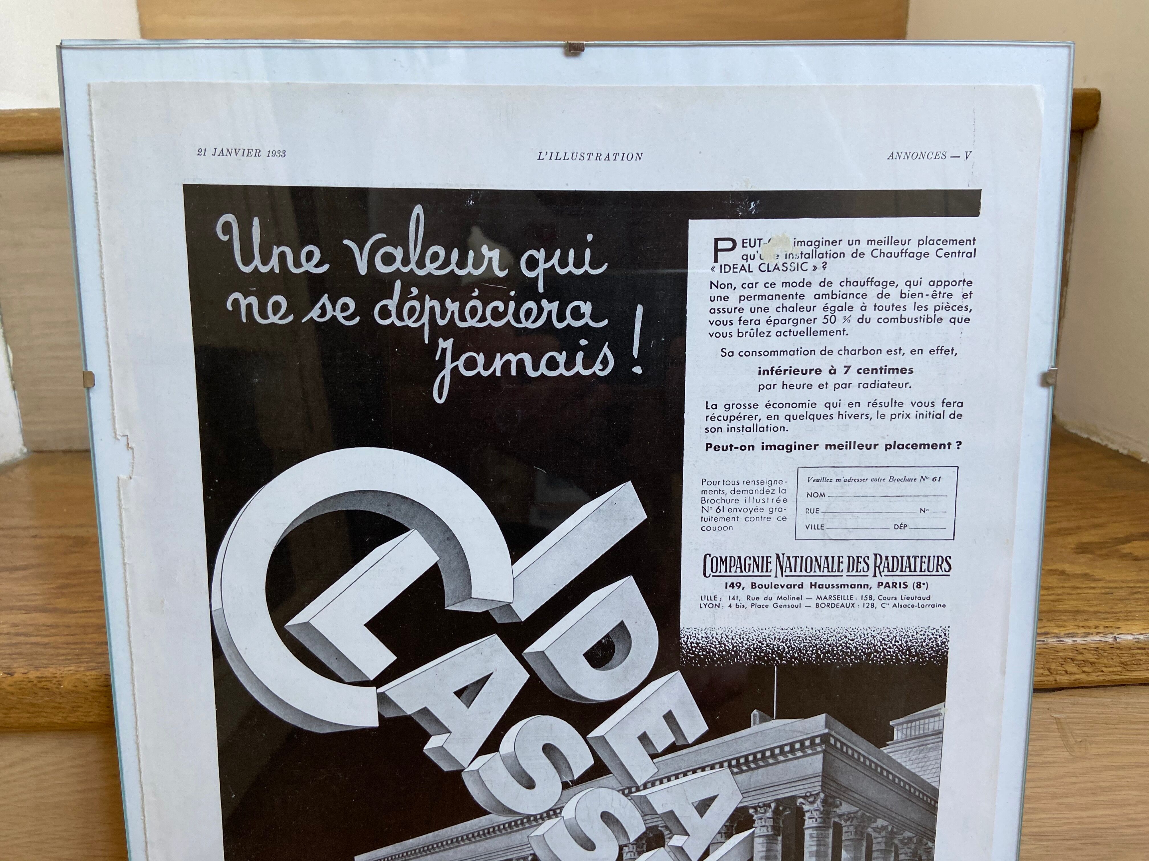 Advertising poster National Radiator Company January 21, 1933