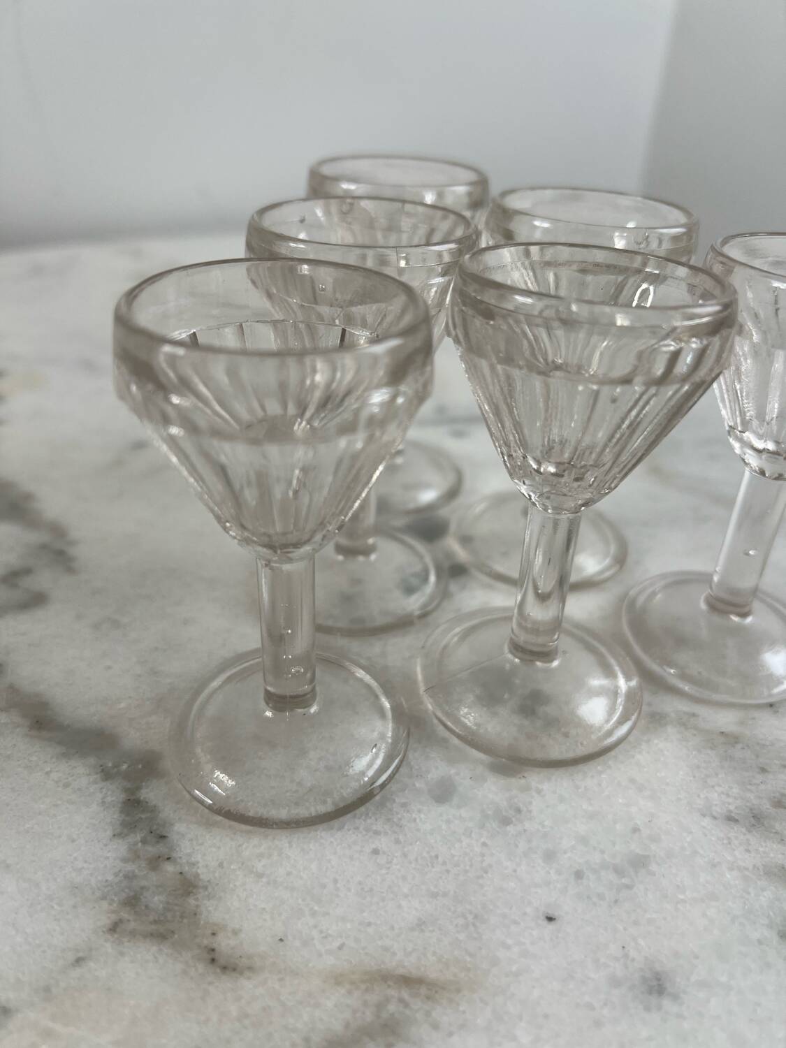 Set of 6 blown glass shot glasses