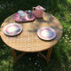 Vintage rattan coffee table diameter 70cm