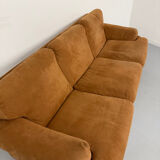 Three-seater alcantara canapé design by Tobia Scarpa for BB ITALIA vintage.