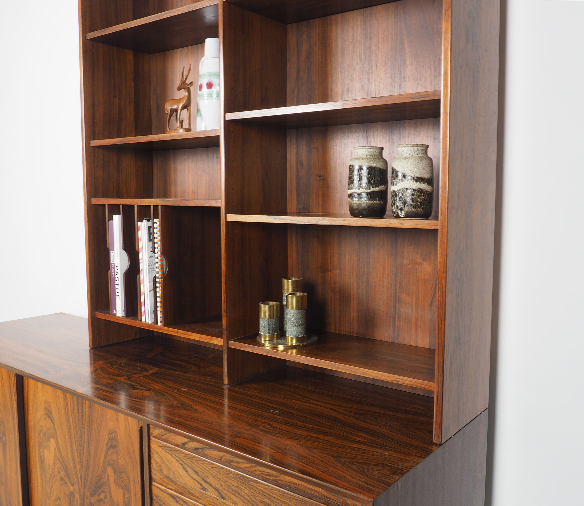 HP Hansen rosewood sideboard with bookcase, 1960's