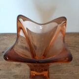 Vase fleur en verre rose