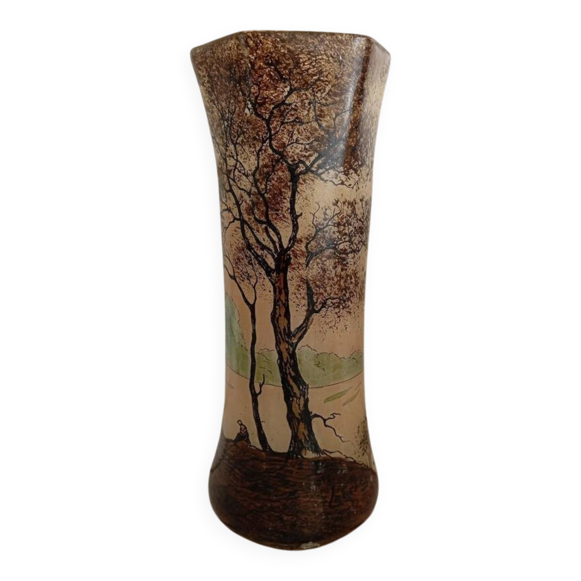 Hexagonal section tapered vase – Art Nouveau period