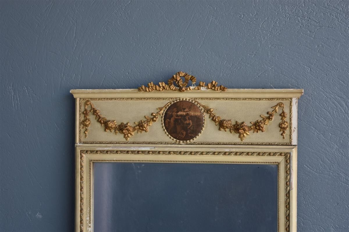 Style Louis XVI era Pier XIX in boistet lacquered gilded stucco
