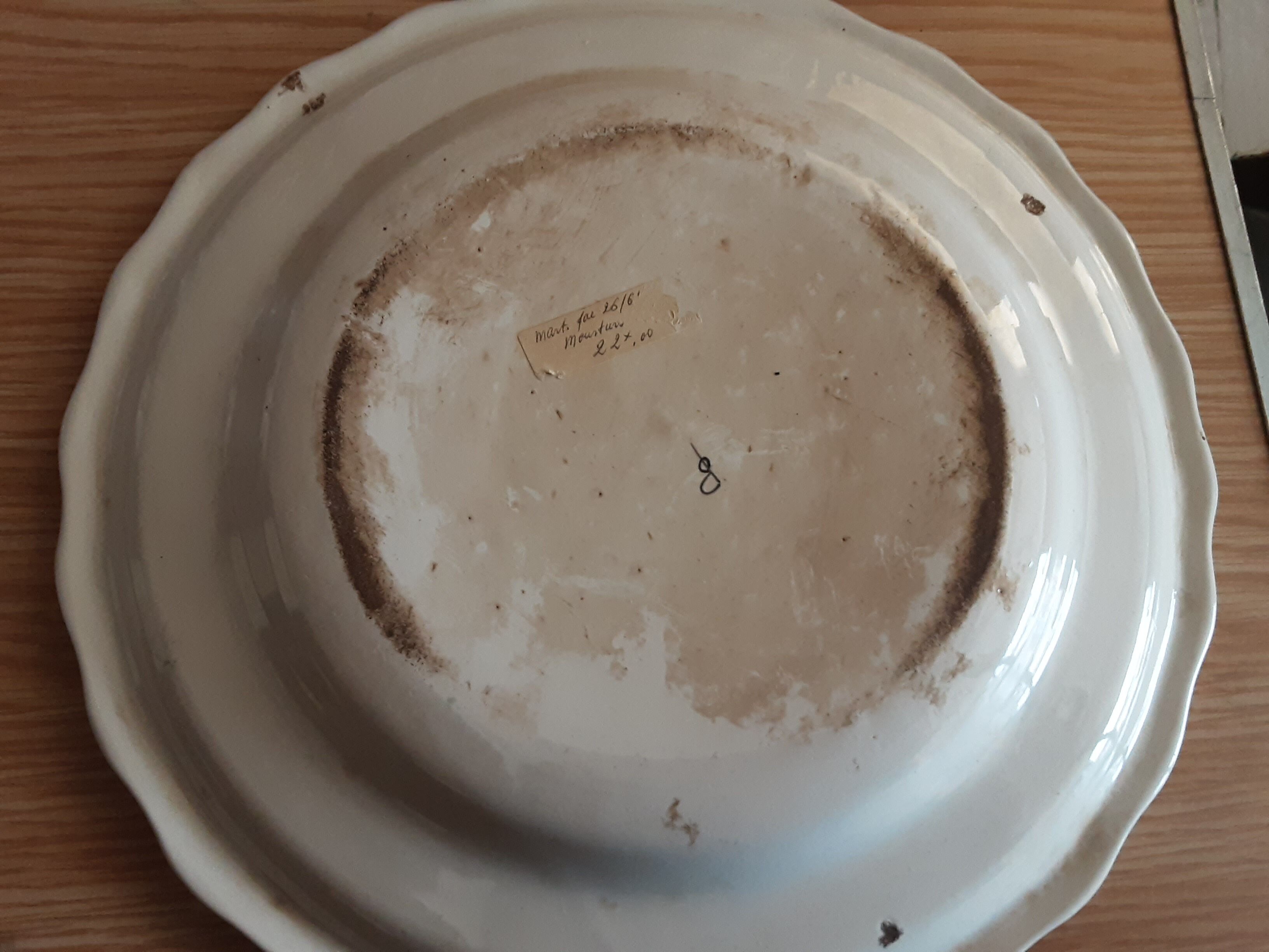 Plate faience moustier decor bird