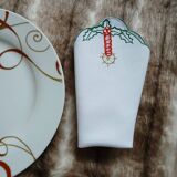 6 serviettes de table brodées anciennes 