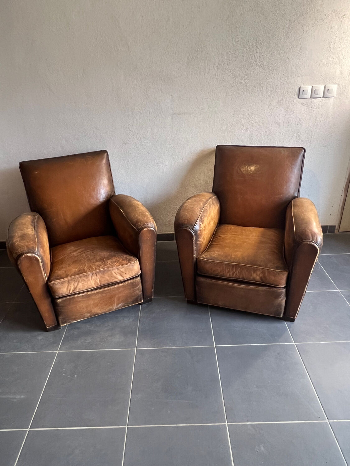 Pair of club chairs
