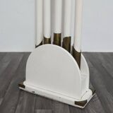 Vintage Postmodern Wood and Brass Coat Rack, 1980s