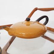 Vaisselle en porcelaine ocre de Roger Mourre pour Dieulefit, France années 1950