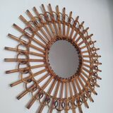 Vintage bamboo mirror 64cm