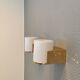 Wall lamps with milky white acrylic plastic shades and solid brass bases