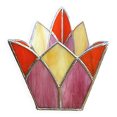 Candle holder, coloured stained glass lantern
