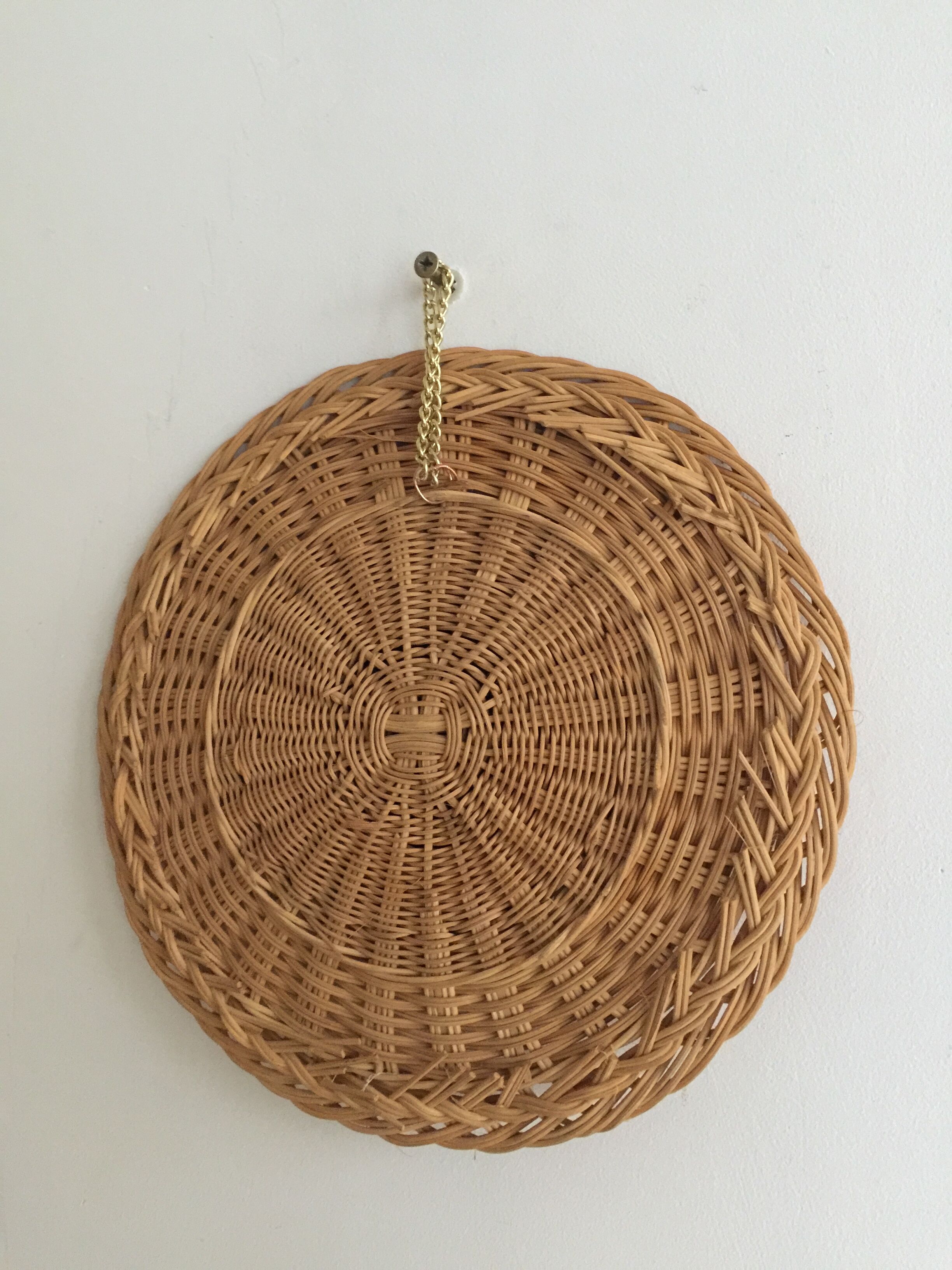Wicker rattan mirror