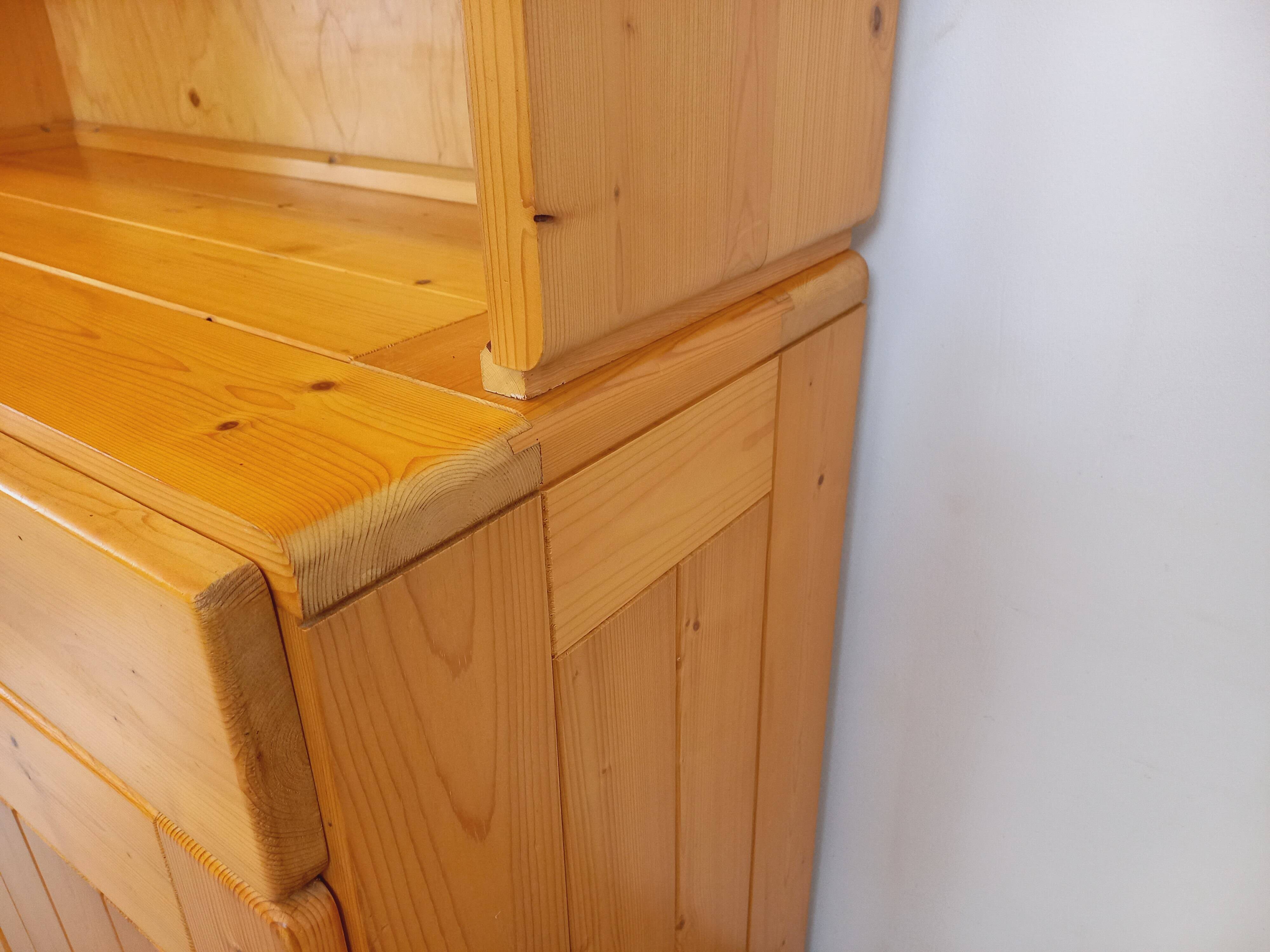 Charlotte Perriand Les Arcs vintage pine storage unit from the 60s 70s