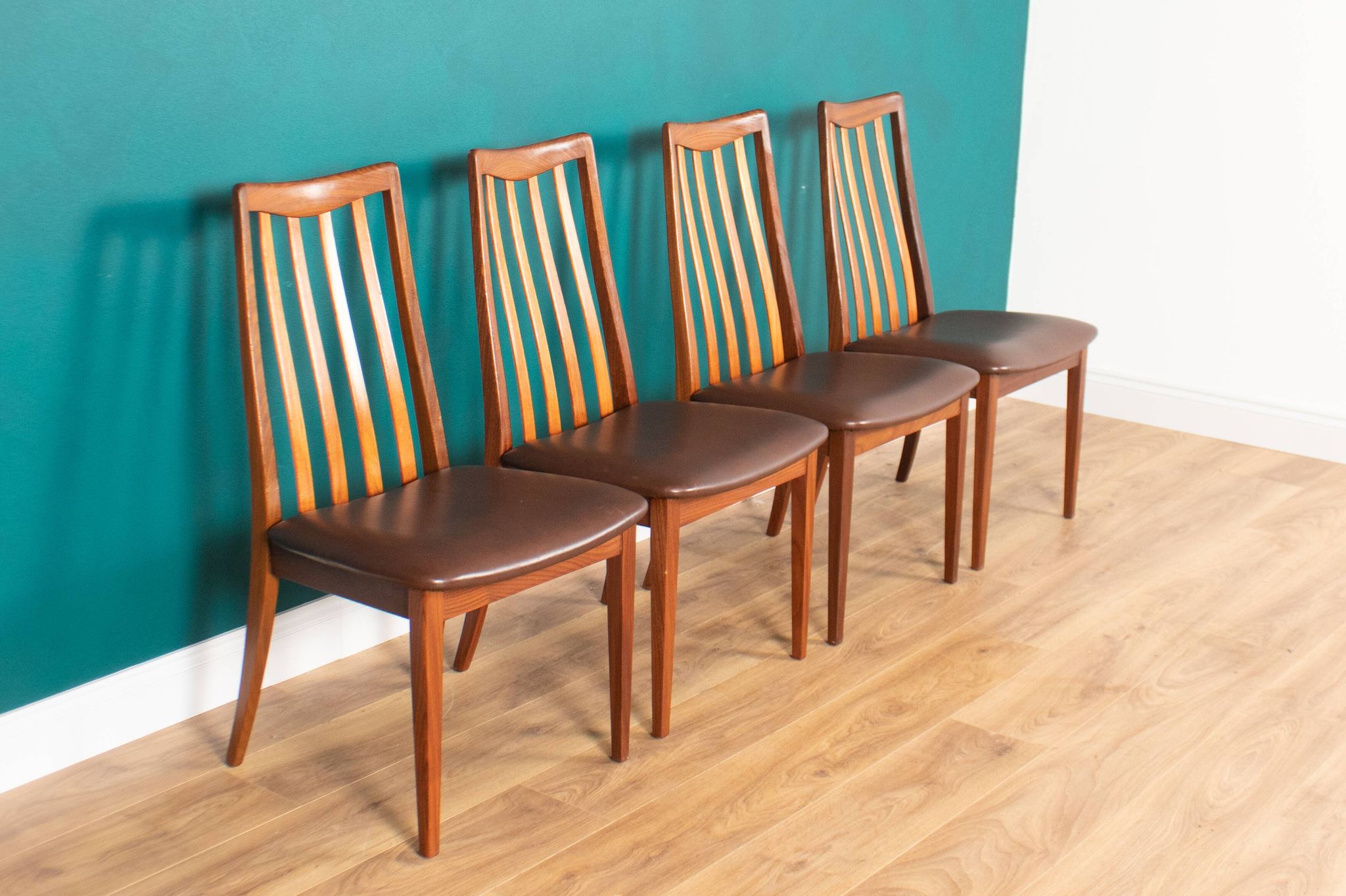 Retro Teak GPlan 1960s Fresco Dining Table & 4 Four Chairs By Victor Wilkins
