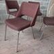 Série de 4 Chaises design années 60 chrome et tissus