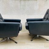 Vintage armchair in upholstered leather germany 70s