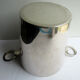 Art Deco champagne bucket, beautiful silver metal, 2 rings handles, signed ST Médard