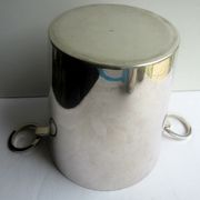 Art Deco champagne bucket, beautiful silver metal, 2 rings handles, signed ST Médard