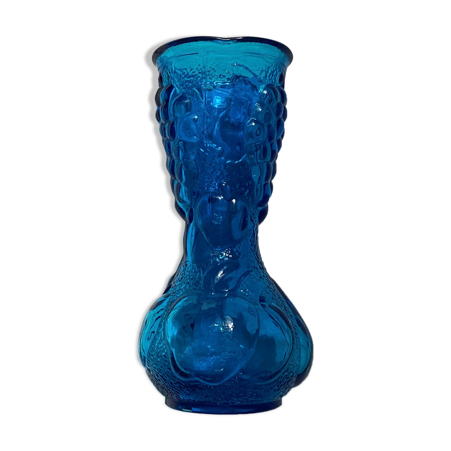 Italian vase in blue glass around the 1970s dimension: H-25cm- D-10cm-
