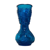 Vase italien en verre couleur bleu vers les années 1970 dimension : H-25cm- D-10cm-